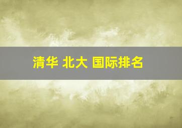 清华 北大 国际排名